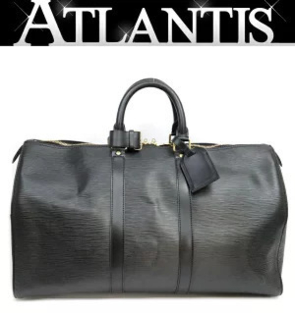 Louis Vuitton Keepall Boston Bag Epi Leather Black